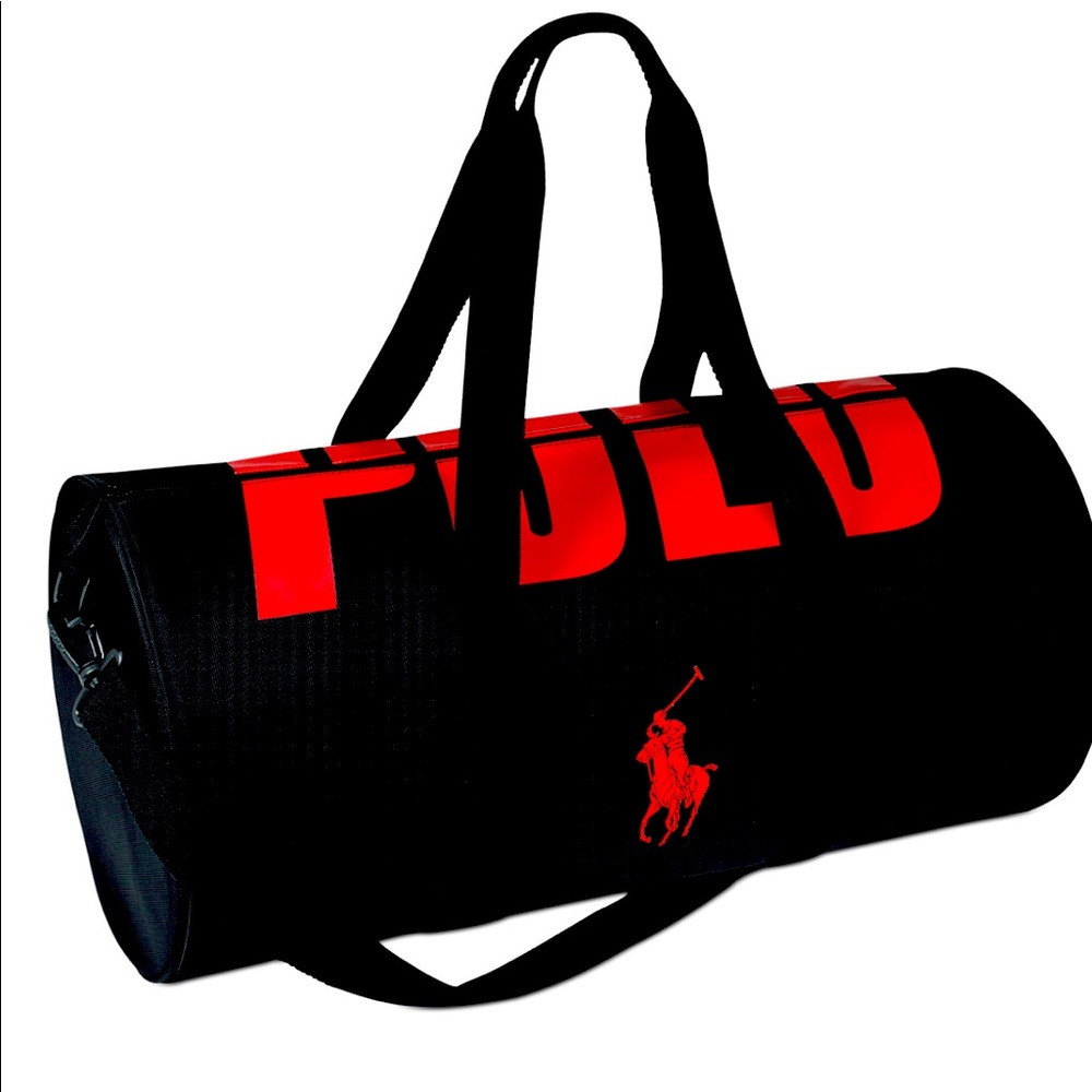 NWT Black n red Ralph Lauren Polo duffel bag